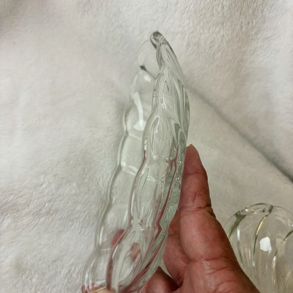 Set of 6 Vtg 60Anchor Hocking Glass Banana Split Boat 561 Starburst Unmarked EVC